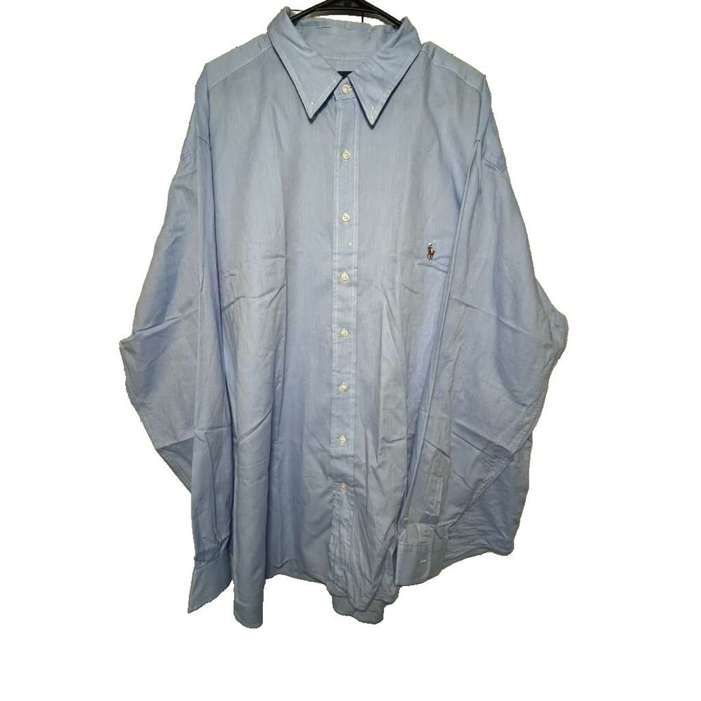Ralph Lauren Chambray Oxford Button Down Shirt Men 3XB Blue Long Sleeve